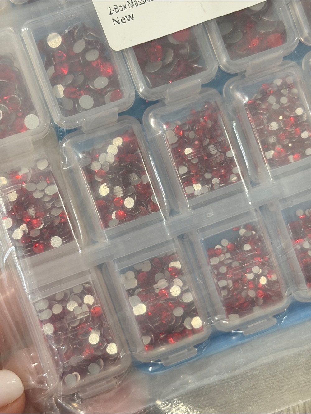 Red Rhinestones Light Siam 8000pc Set - Picture 4 of 8